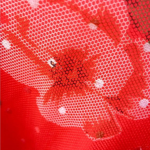 Willow Red Smocked  stretchy mesh lined Peplum Tank Top - Picture 7 of 13